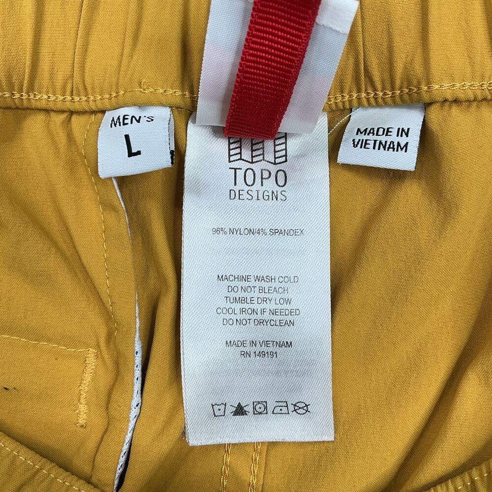 Topo Designs River Shorts Mens L Yellow Nylon Belted Stretch Hiking Fishing UPF - Picture 5 of 9